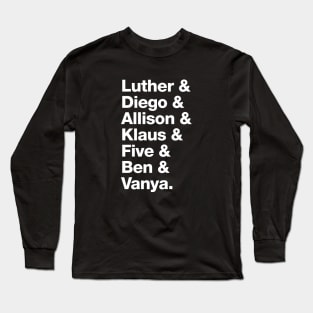 The Umbrella Academy Character Names - White Long Sleeve T-Shirt